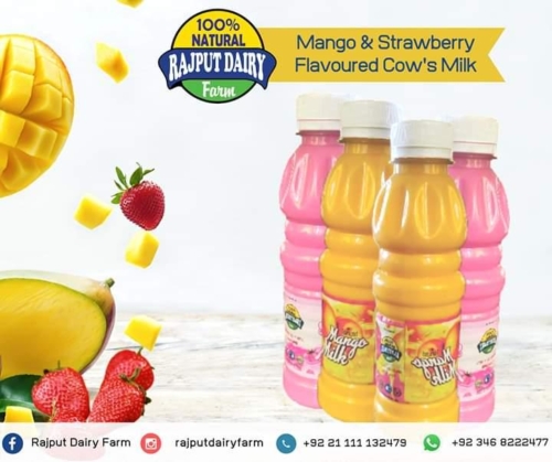 MANGO AND STRAWBERRY FLAVORED COW MILK